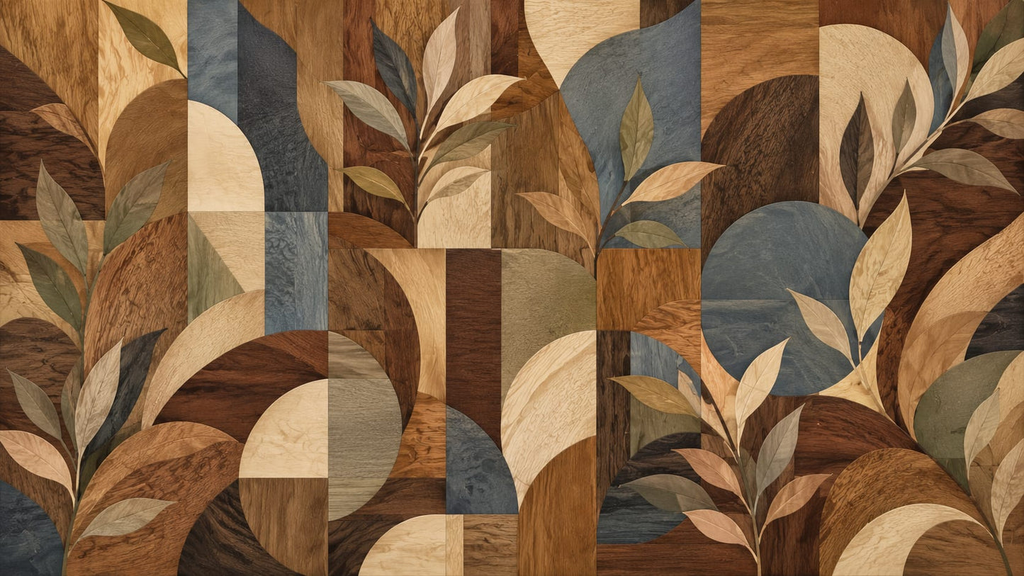 Modern sculptural Brown abstract botanicals featuring geometric arches - Wall Mural & Peel and Stick Wallpaper for Geometric Interiors and Premium Home Styling