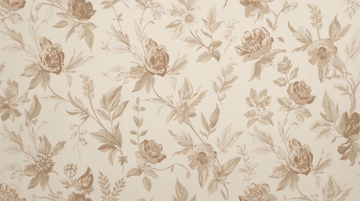 Sepia Garden - Vintage Floral Accent Wall Mural Wallpaper - Recoat