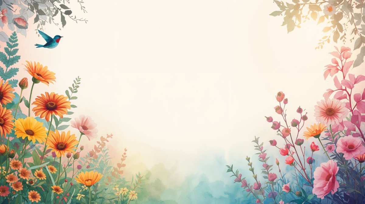 Spring Garden - Colorful Flowers Accent Wall Mural Wallpaper - Recoat