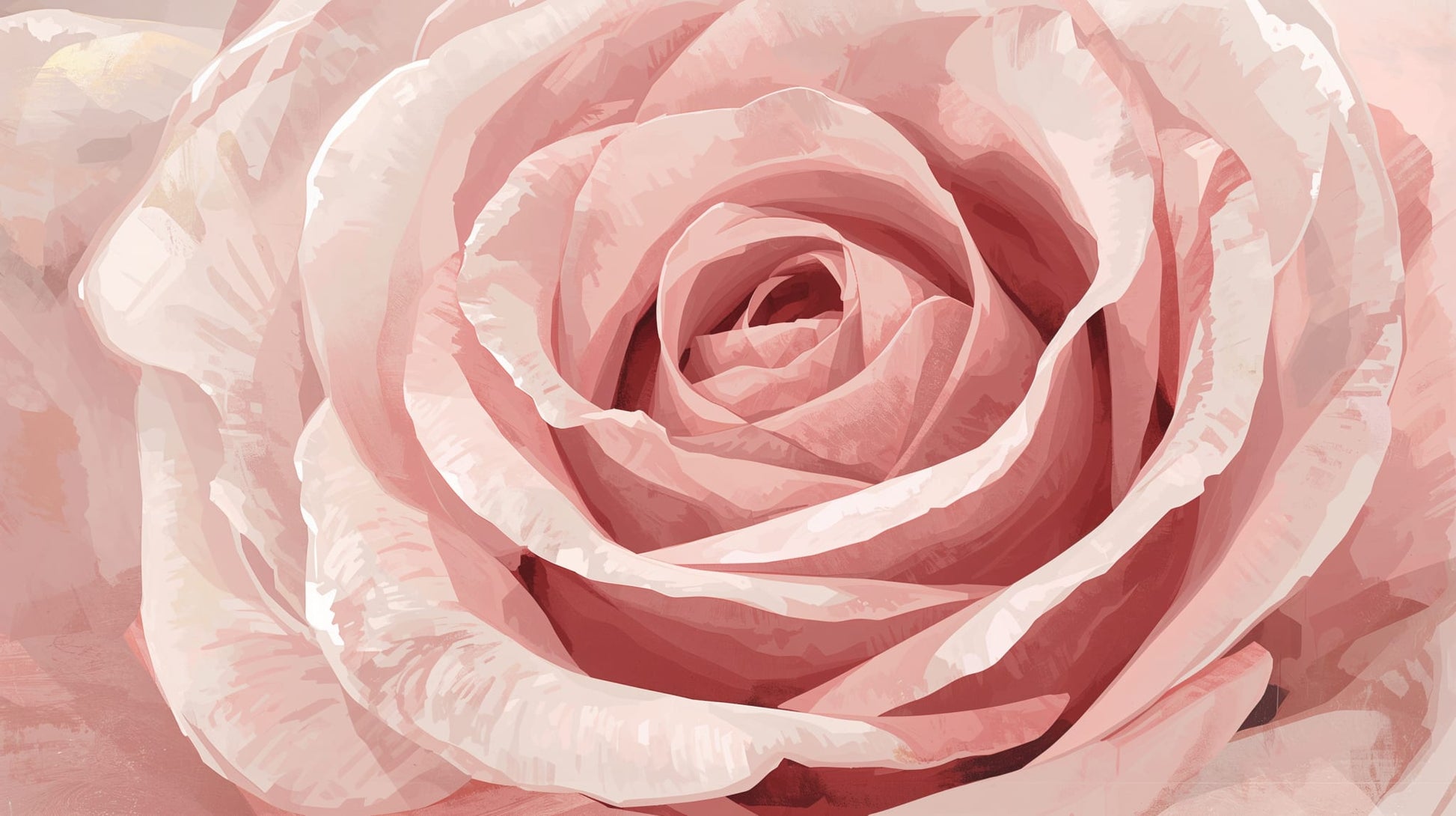 Soft romantic Blush Pink rose - Wall Mural & Peel and Stick Wallpaper for Watercolor Interiors and Premium Home Styling.