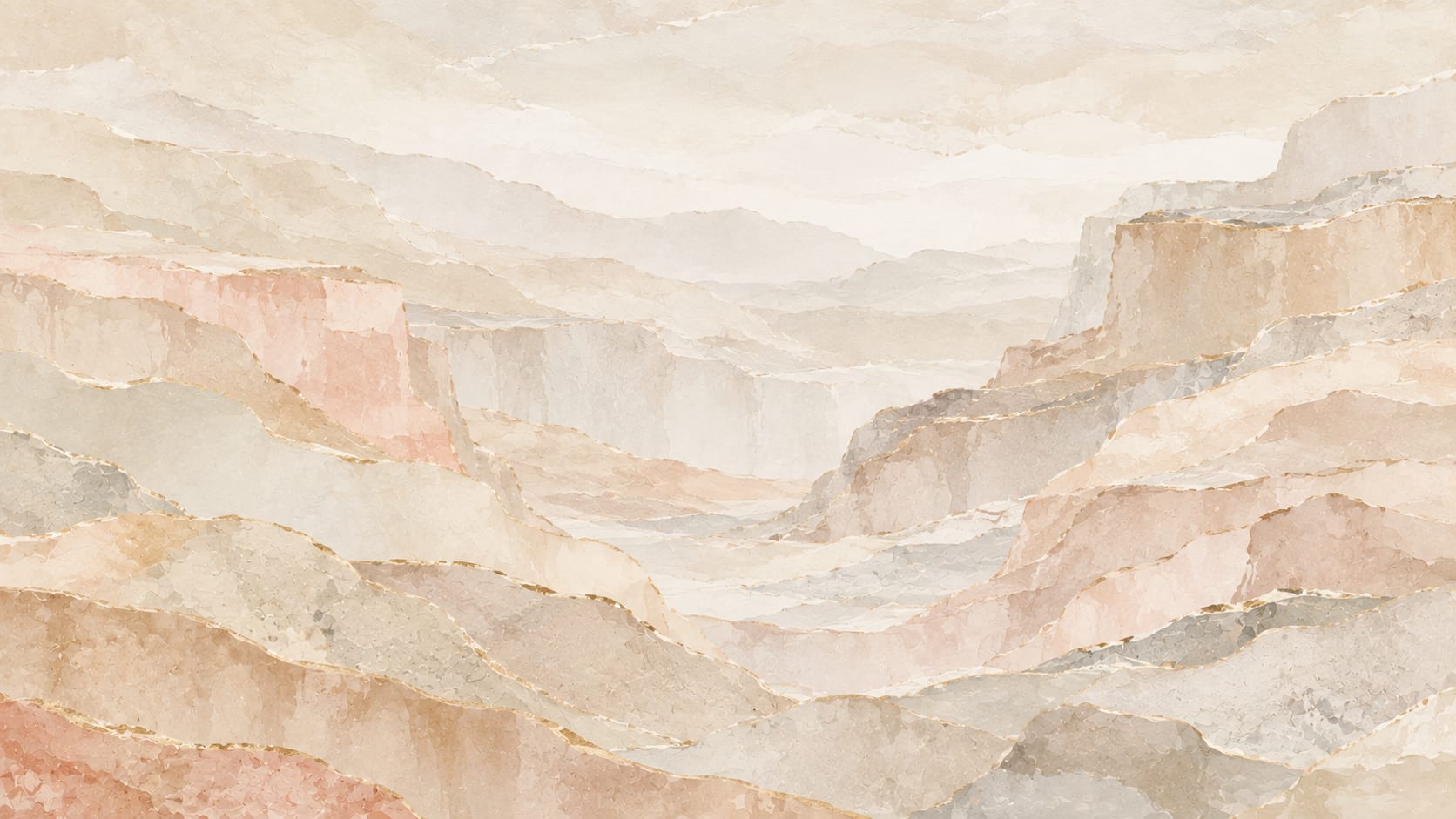 Ethereal painterly Cream abstract landscape featuring abstract landscape - Wall Mural & Peel and Stick Wallpaper for Watercolor Interiors and Premium Home Styling