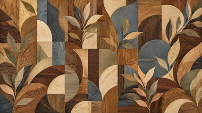 Modern sculptural Brown abstract botanicals featuring geometric arches - Wall Mural & Peel and Stick Wallpaper for Geometric Interiors and Premium Home Styling