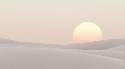 Serene minimalist Sand desert sunrise featuring sand dunes - Wall Mural & Peel and Stick Wallpaper for Minimalist Interiors and Premium Home Styling.
