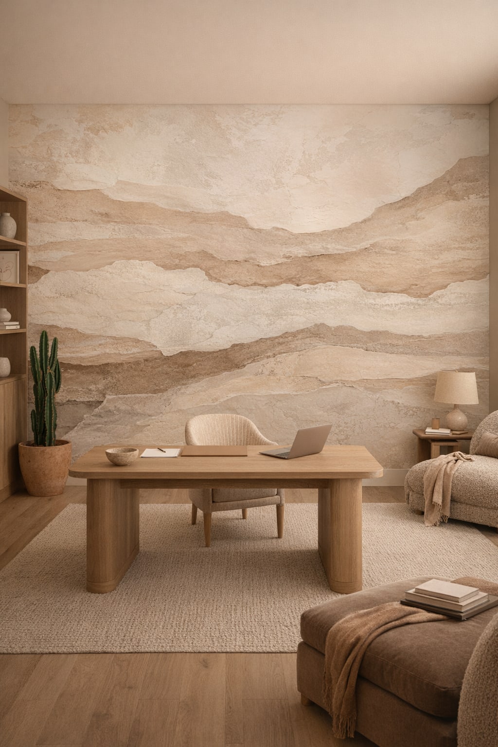 Sand clay stone texture - Wall Mural Peel and Stick Wallpaper for Desert Modern Executive Home Office.