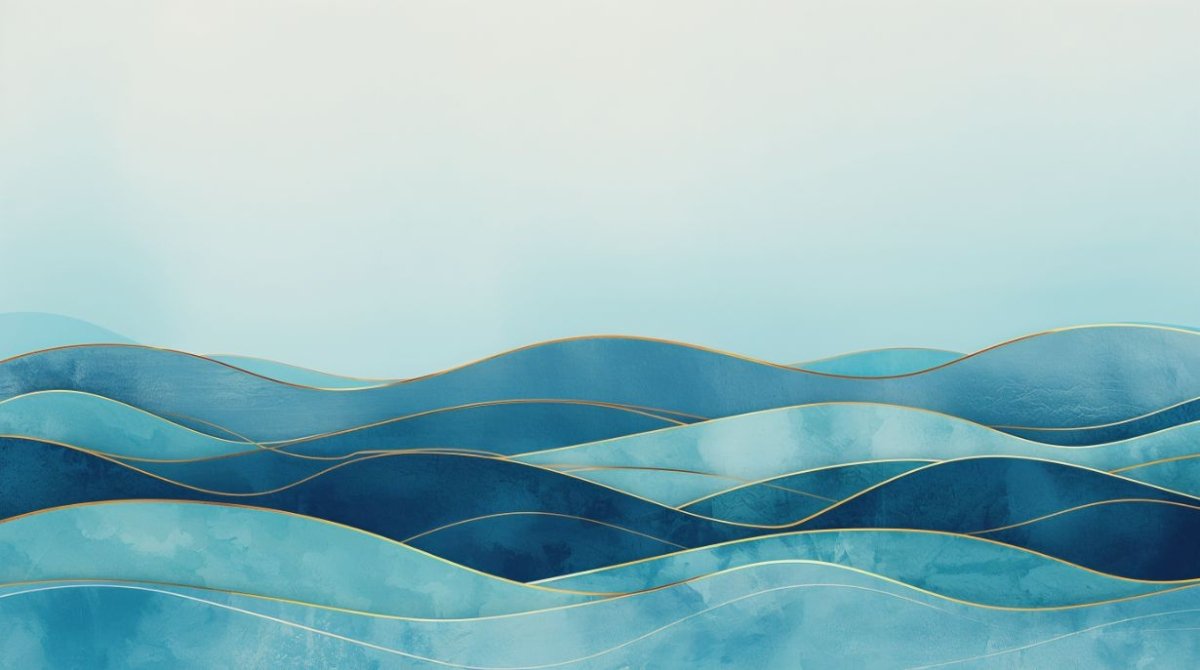 Aqua Flow - Blue Abstract Accent Wall Mural Wallpaper - Recoat