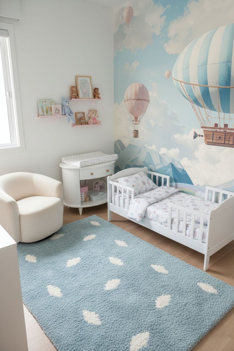 Balloon Voyage - Hot Air Balloon Accent Wall Mural Wallpaper - Recoat