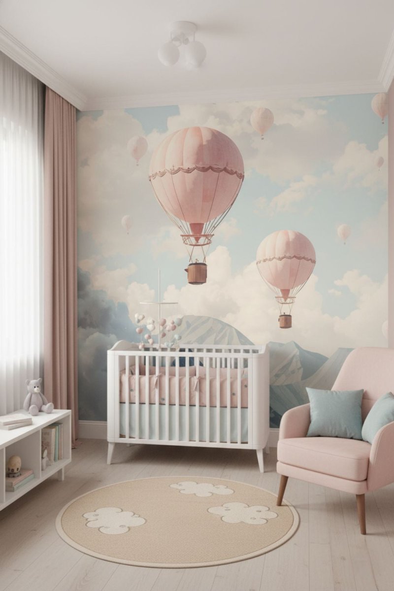 Balloon Voyage - Hot Air Balloon Accent Wall Mural Wallpaper - Recoat