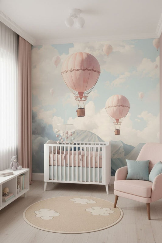 Balloon Voyage - Hot Air Balloon Accent Wall Mural Wallpaper - Recoat