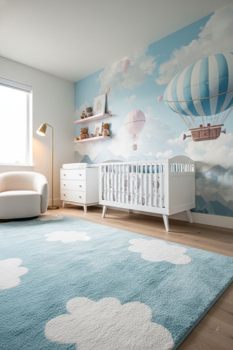 Balloon Voyage - Hot Air Balloon Accent Wall Mural Wallpaper - Recoat