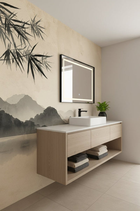 Bamboo Forest - Asian Ink Accent Wall Mural Wallpaper - Recoat