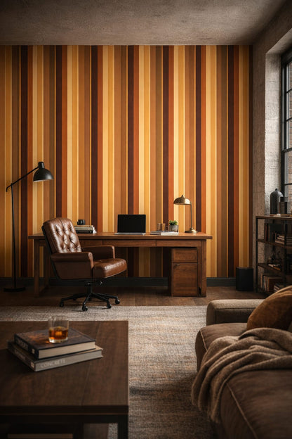 Industrial Loft charcoal vertical stripes - Wall Mural Peel and Stick Wallpaper for Industrial Loft Executive Home Office.