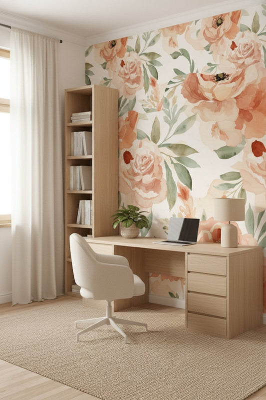 Blooming Serenade - Ornate Botanical Accent Wall Mural Wallpaper - Recoat