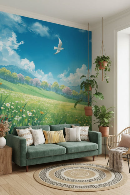 Blossom Skies - Dreamy Landscape Accent Wall Mural Wallpaper - Recoat