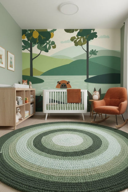 Capybara Peek - Forest Animal Accent Wall Mural Wallpaper - Recoat