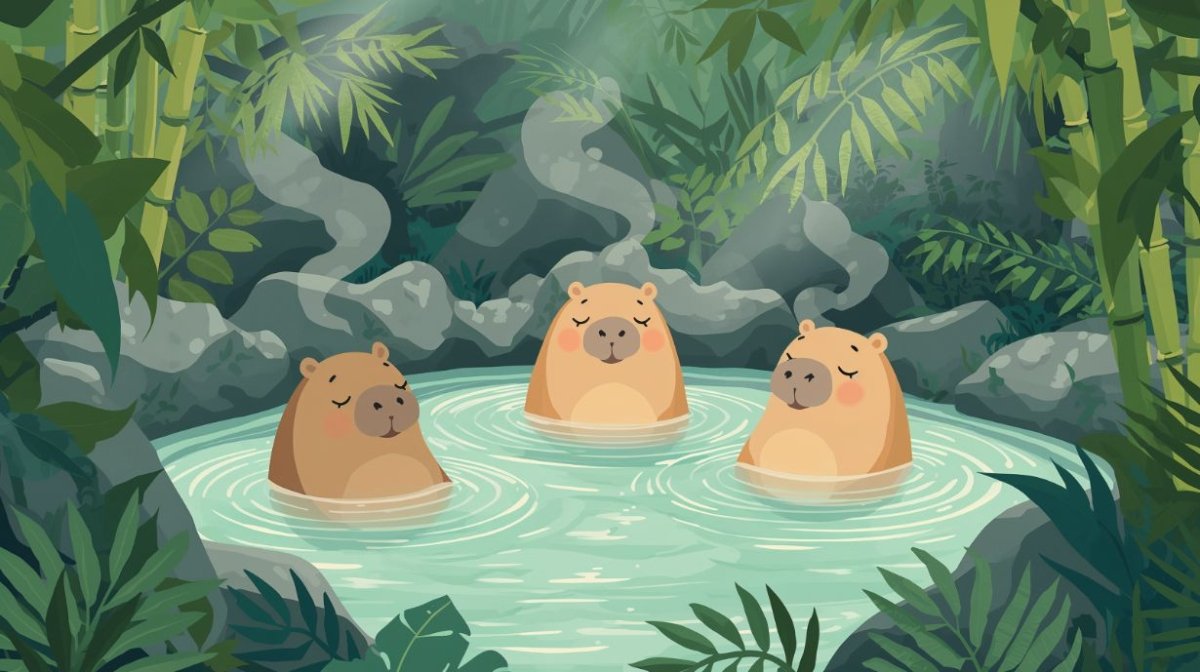 Capybara Springs - Playful Forest Accent Wall Mural Wallpaper - Recoat