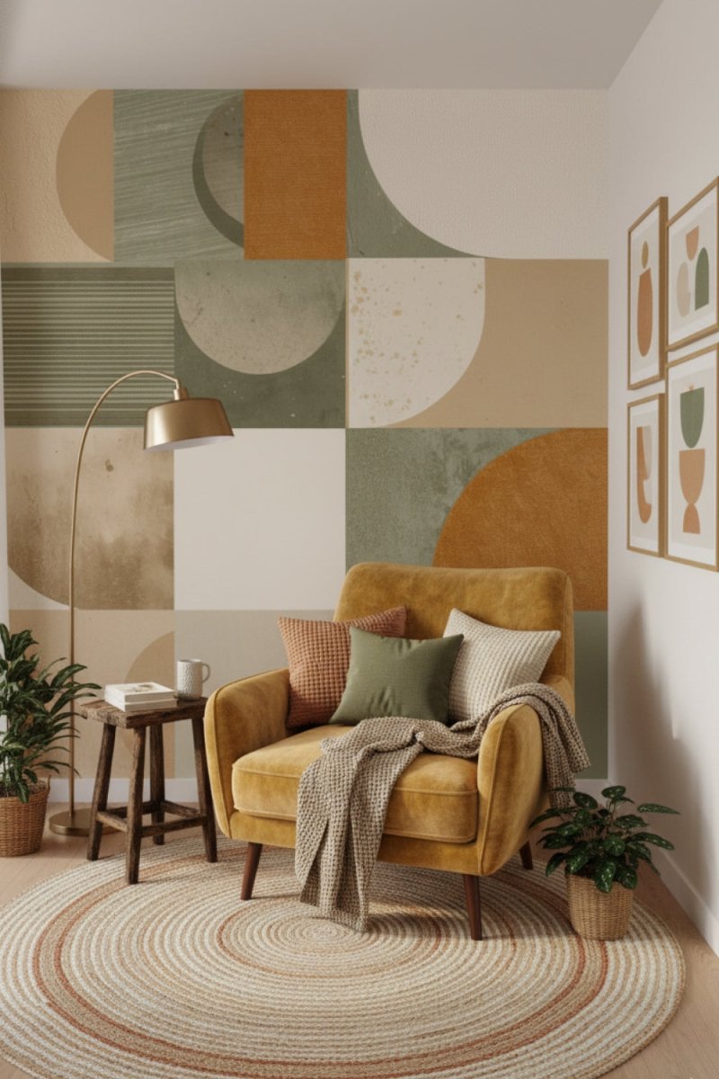 Color Waves - Geometric Abstract Accent Wall Mural Wallpaper - Recoat