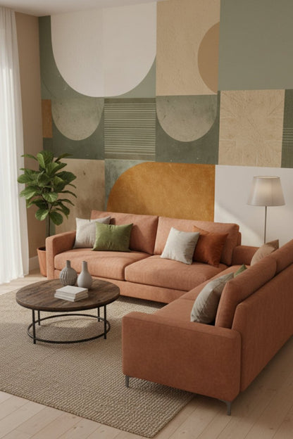 Color Waves - Geometric Abstract Accent Wall Mural Wallpaper - Recoat