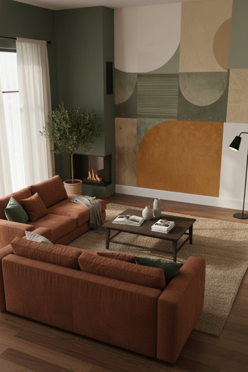 Color Waves - Geometric Abstract Accent Wall Mural Wallpaper - Recoat