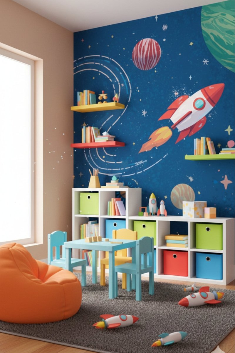 Cosmic Journey - Planet & Stars Accent Wall Mural Wallpaper - Recoat