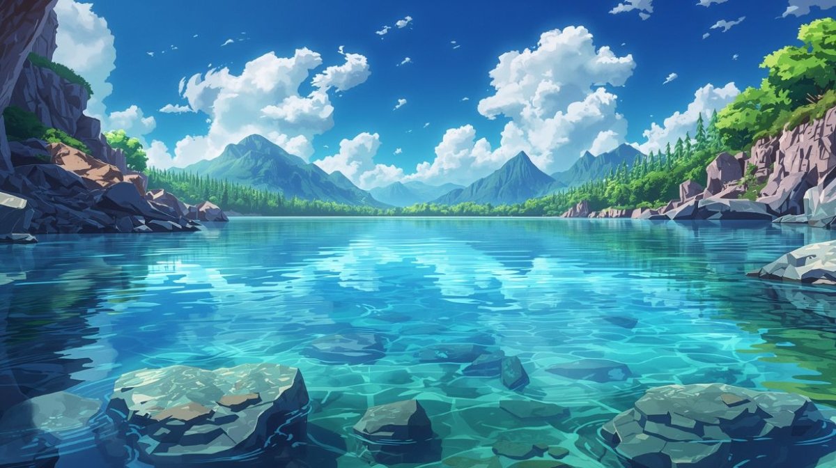 Crystal Lake - Mountain Vista Accent Wall Mural Wallpaper - Recoat