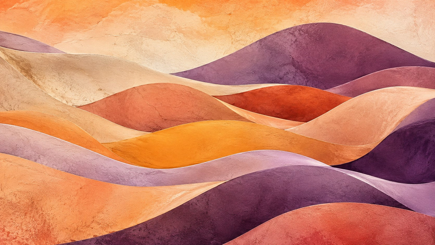 Textured sun-washed Orange abstract dunes featuring layered forms - Wall Mural & Peel and Stick Wallpaper for Abstract Interiors and Premium Home Styling