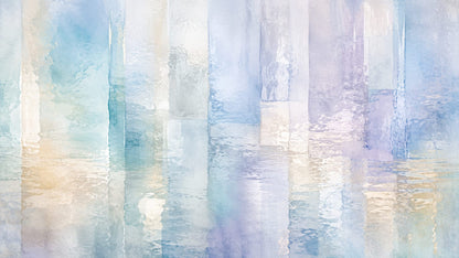 Airy refined Light Blue abstract verticals featuring translucent bands - Wall Mural & Peel and Stick Wallpaper for Watercolor Interiors and Premium Home Styling