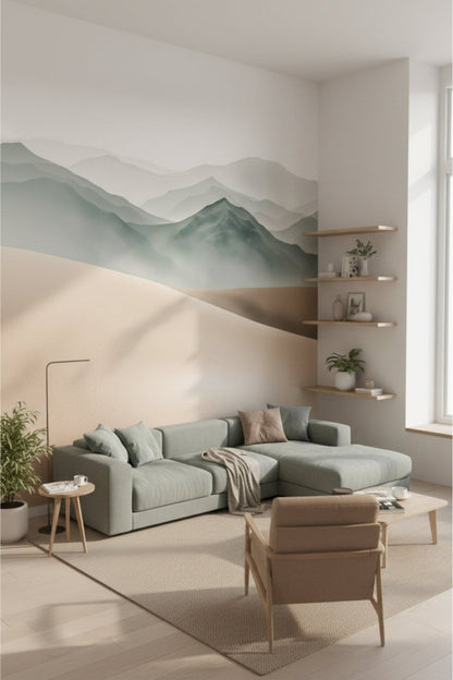 Desert Serenity - Minimalist Desert Accent Wall Mural Wallpaper - Recoat