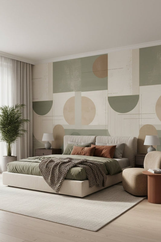 Geometric Harmony - Geometric Abstract Accent Wall Mural Wallpaper - Recoat