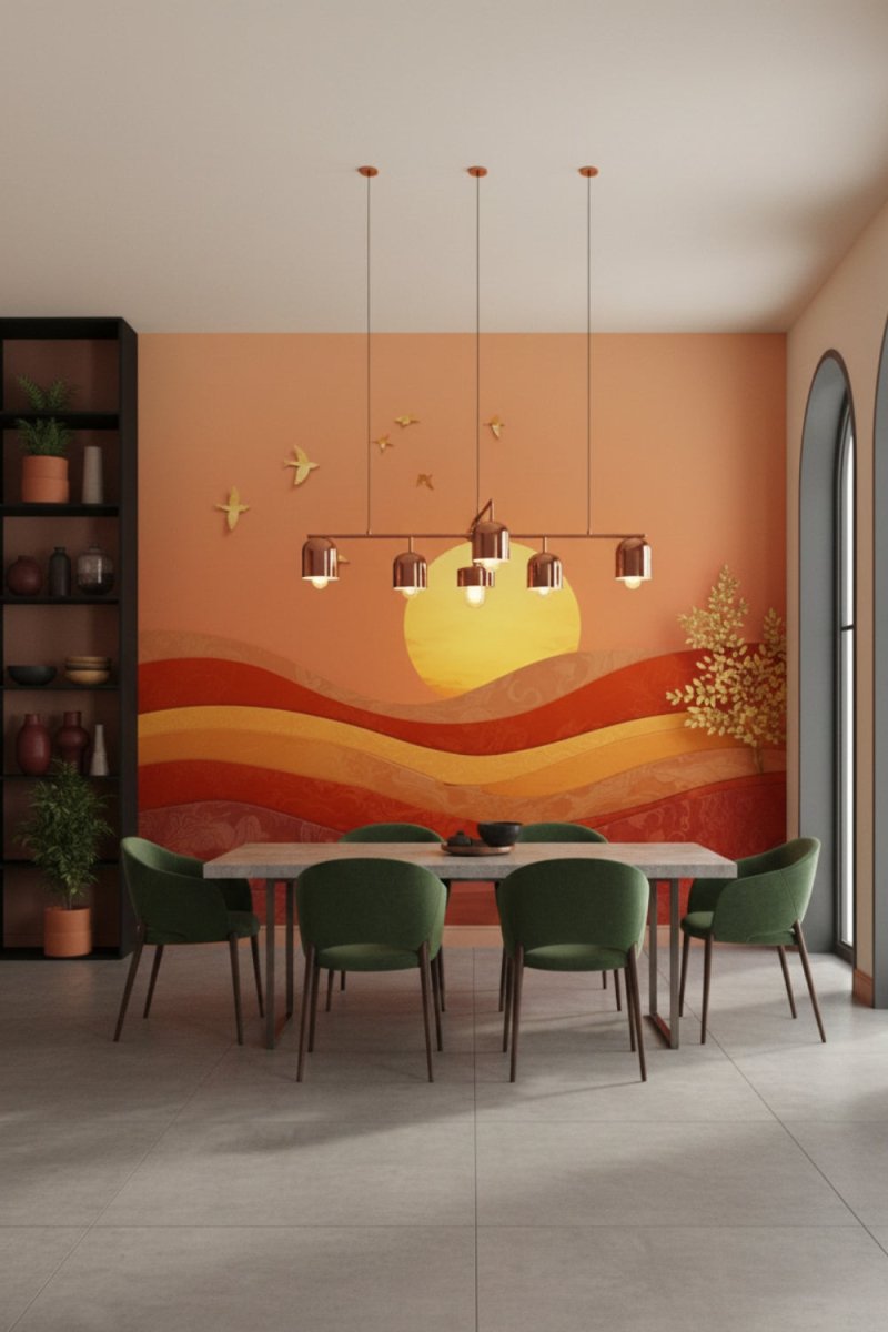 Golden Canyon - Artistic Landscape Accent Wall Mural Wallpaper - Recoat