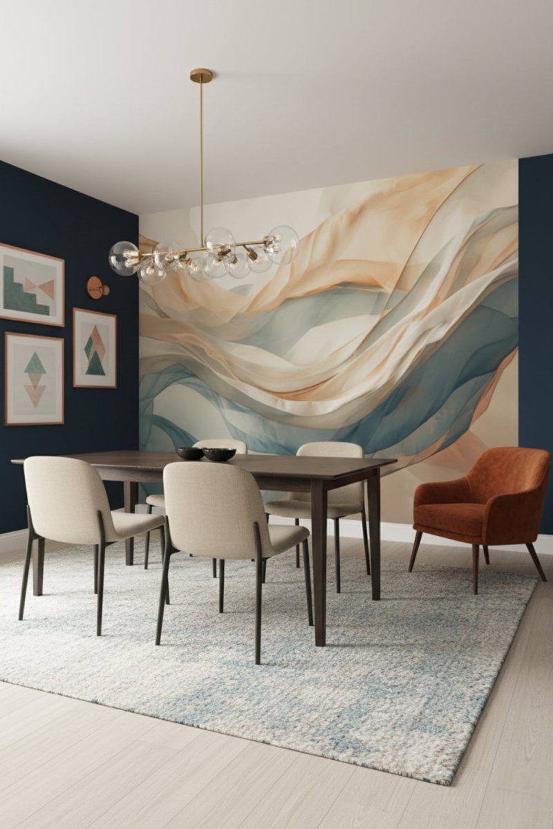 Golden Dust - Modern Fluid Accent Wall Mural Wallpaper - Recoat