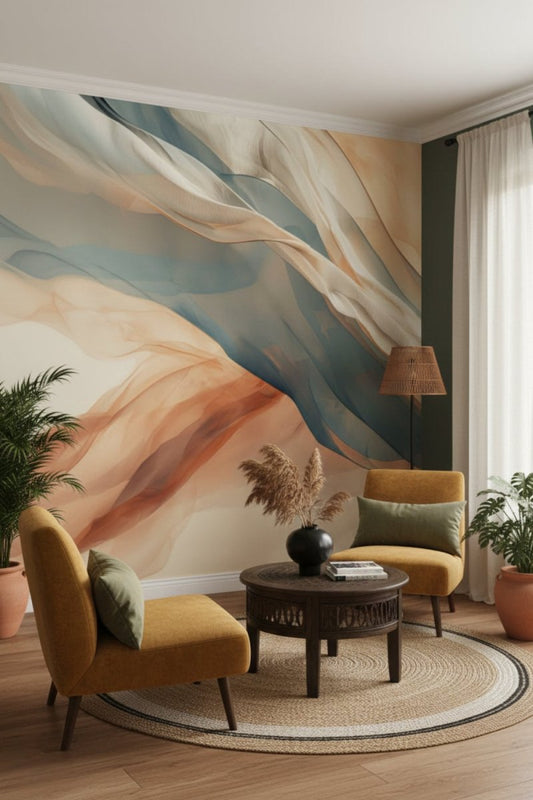 Golden Dust - Modern Fluid Accent Wall Mural Wallpaper - Recoat