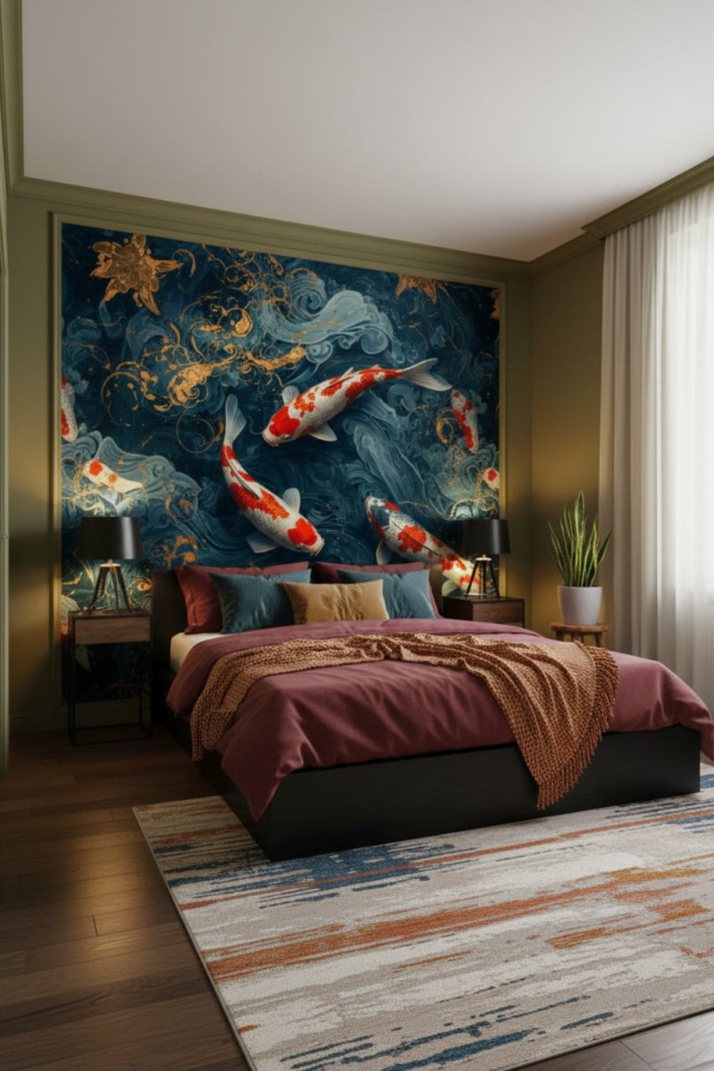 Golden Flow - Japanese Style Accent Wall Mural Wallpaper - Recoat