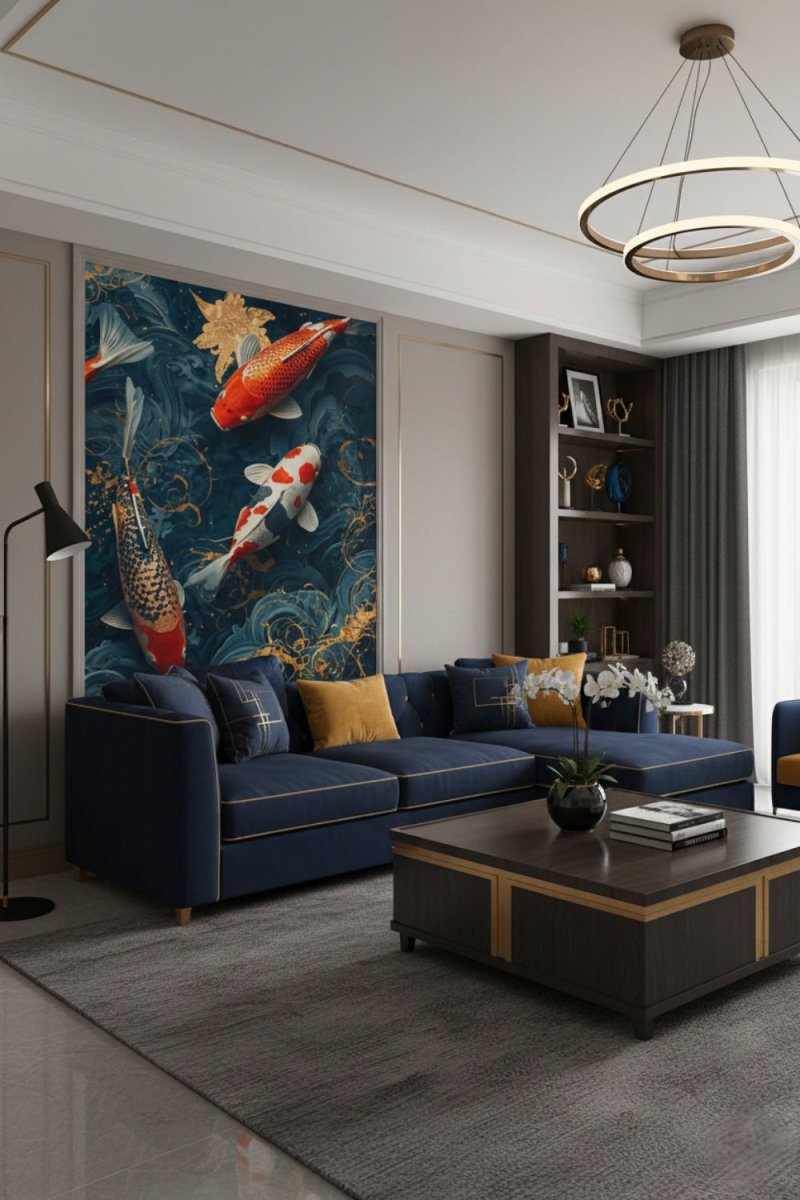 Golden Flow - Japanese Style Accent Wall Mural Wallpaper - Recoat