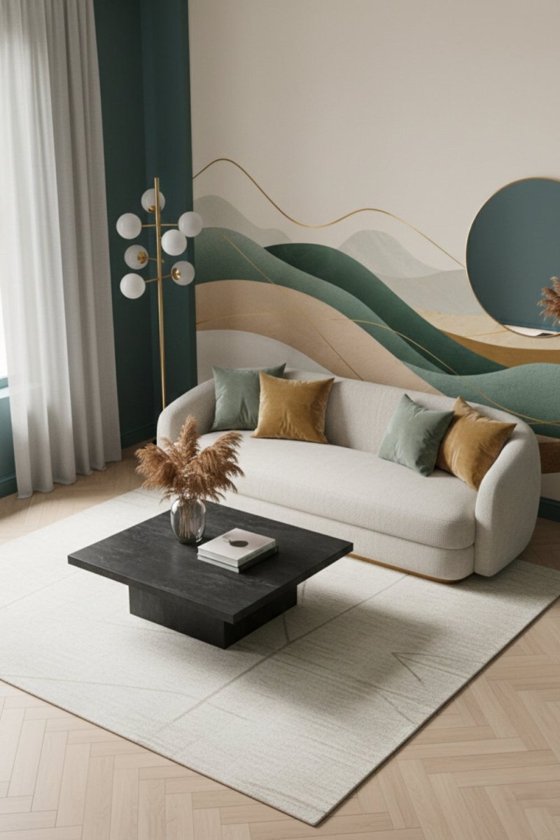 Golden Hills - Artistic Landscape Accent Wall Mural Wallpaper - Recoat