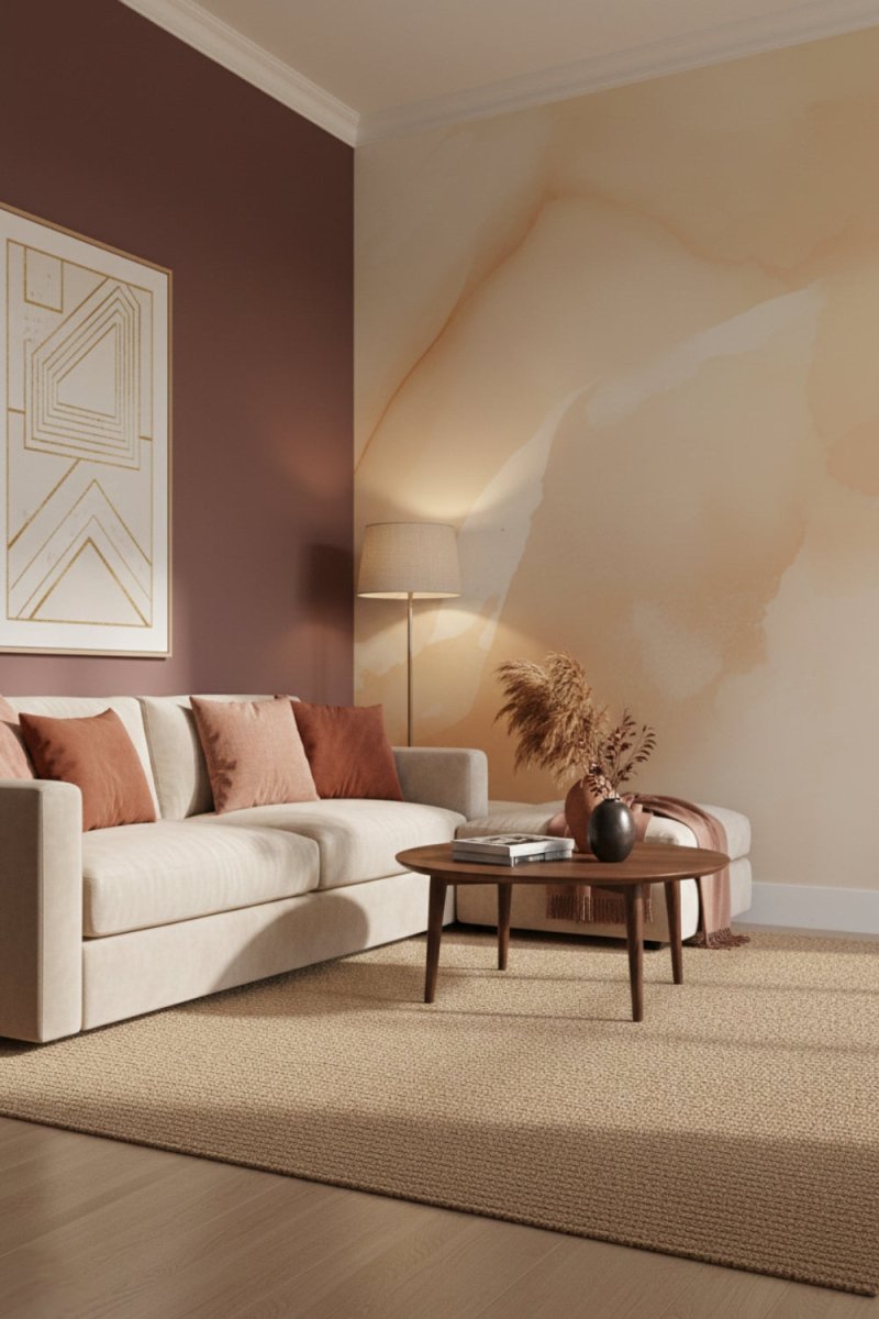 Golden Shore - Modern Abstract Accent Wall Mural Wallpaper - Recoat