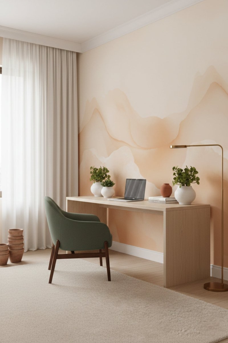 Golden Shore - Modern Abstract Accent Wall Mural Wallpaper - Recoat