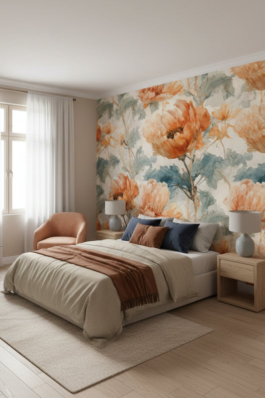 Golden Vines - Rustic Floral Accent Wall Mural Wallpaper