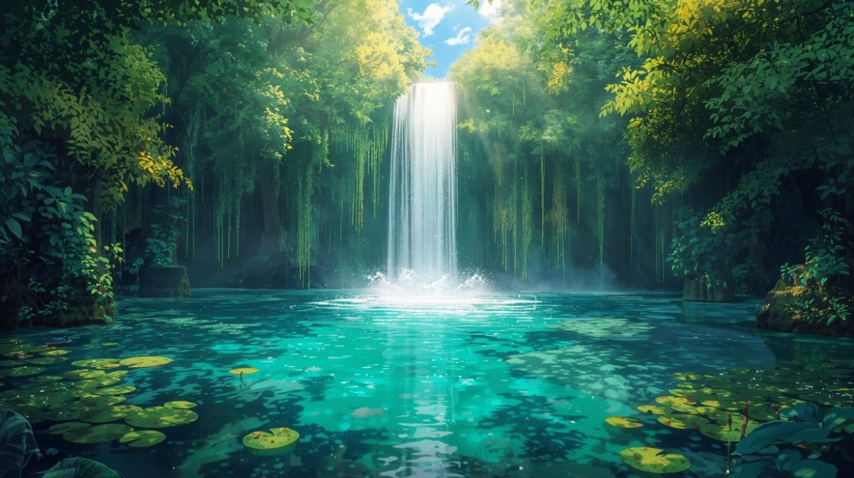 Hidden Falls - Secret Garden Accent Wall Mural Wallpaper - Recoat