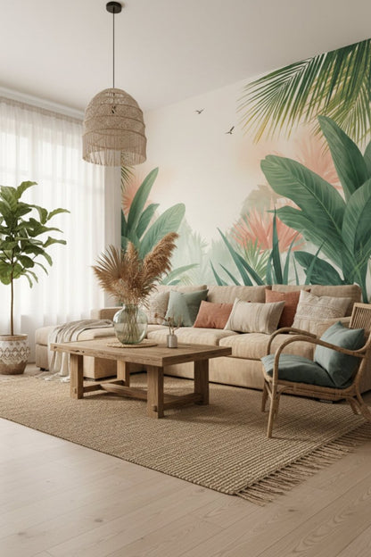 Horizons Misty - Jungle Landscape Accent Wall Mural Wallpaper - Recoat