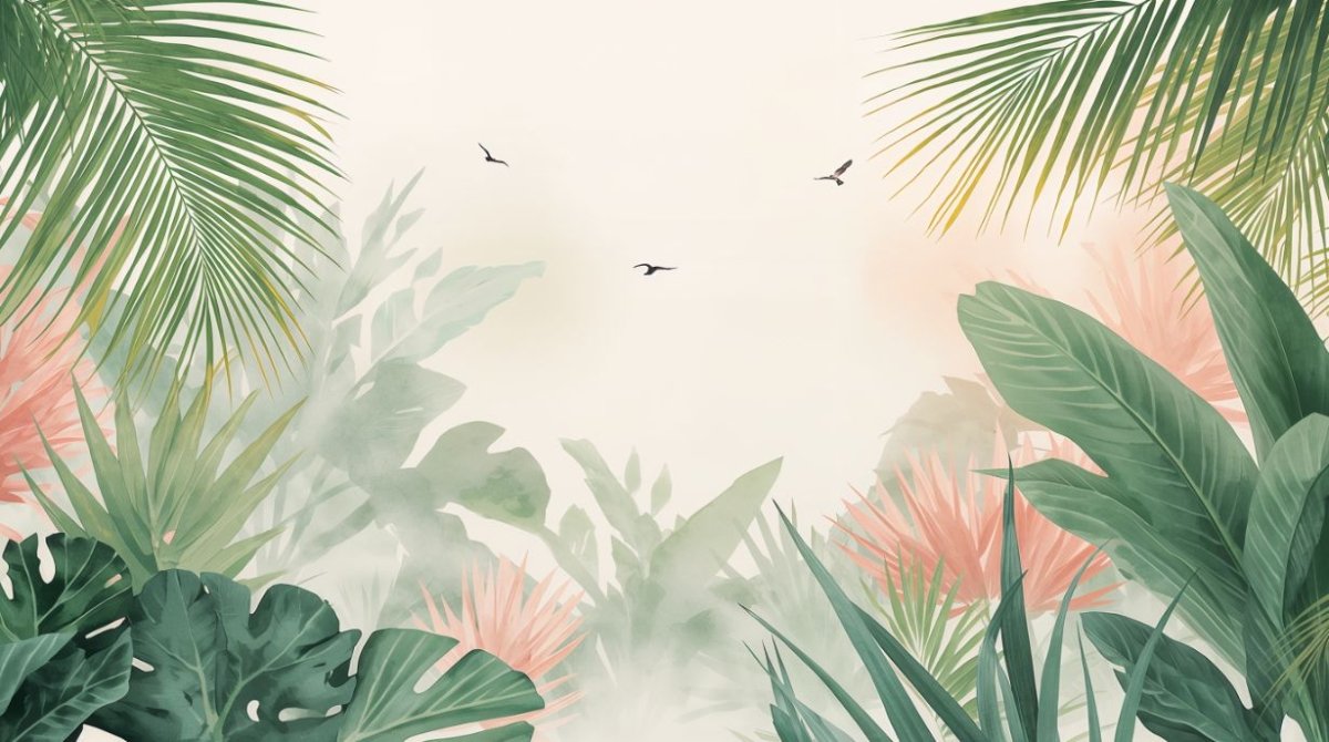 Horizons Misty - Jungle Landscape Accent Wall Mural Wallpaper - Recoat