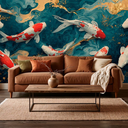 Koi Colors - Japanese Style Accent Wall Mural Wallpaper - Recoat