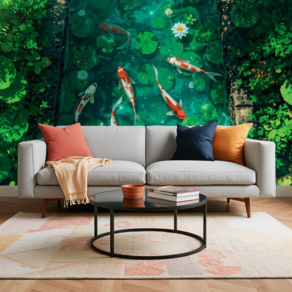 Koi Serenity - Japanese Style Accent Wall Mural Wallpaper - Recoat
