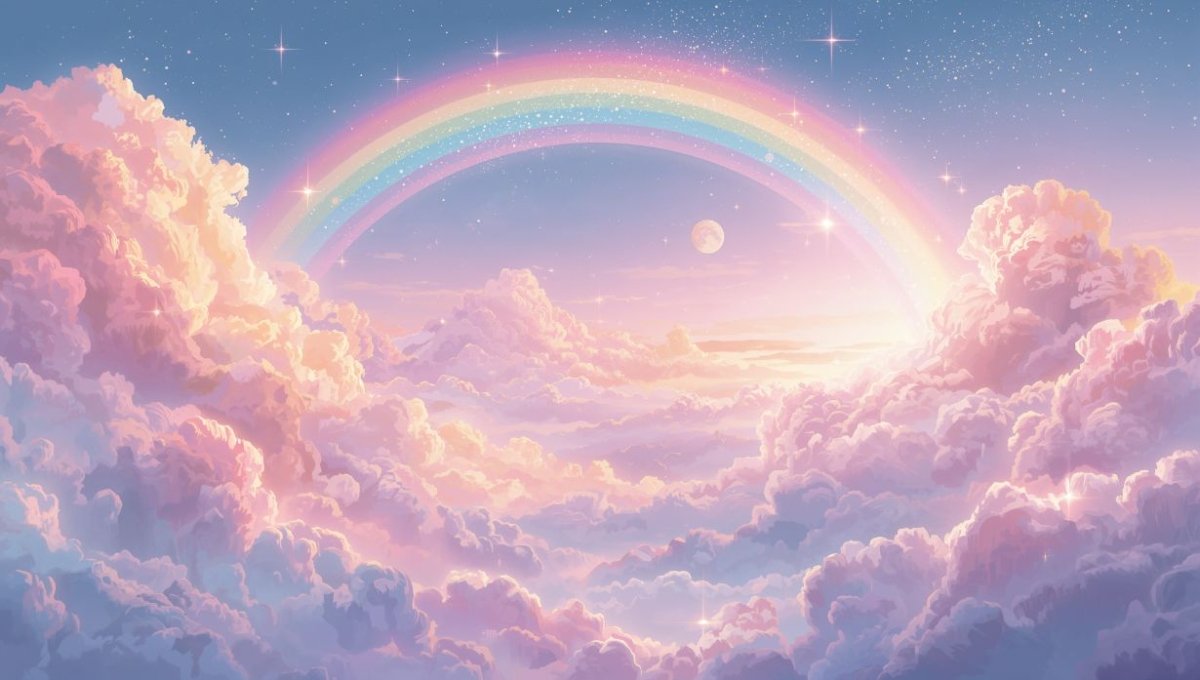 Magic Rainbow - Magical Sky Rainbow Accent Wall Mural Wallpaper - Recoat