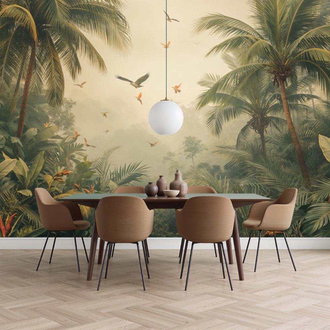 Misty Jungle - Vintage Forest Accent Wall Mural Wallpaper - Recoat