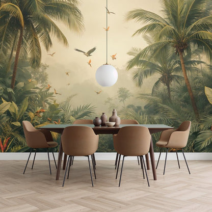 Misty Jungle - Vintage Forest Accent Wall Mural Wallpaper - Recoat