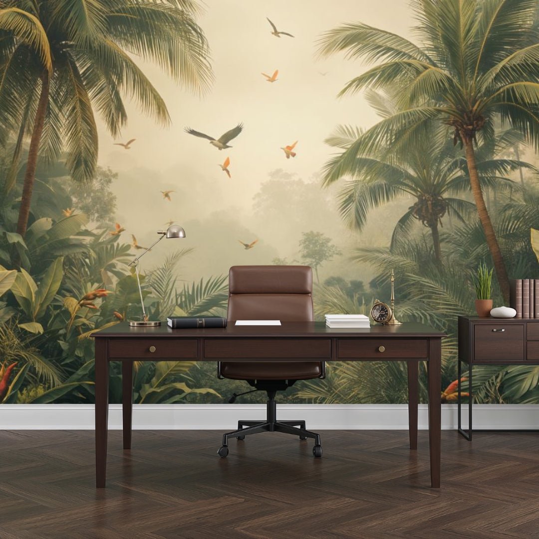 Misty Jungle - Vintage Forest Accent Wall Mural Wallpaper - Recoat