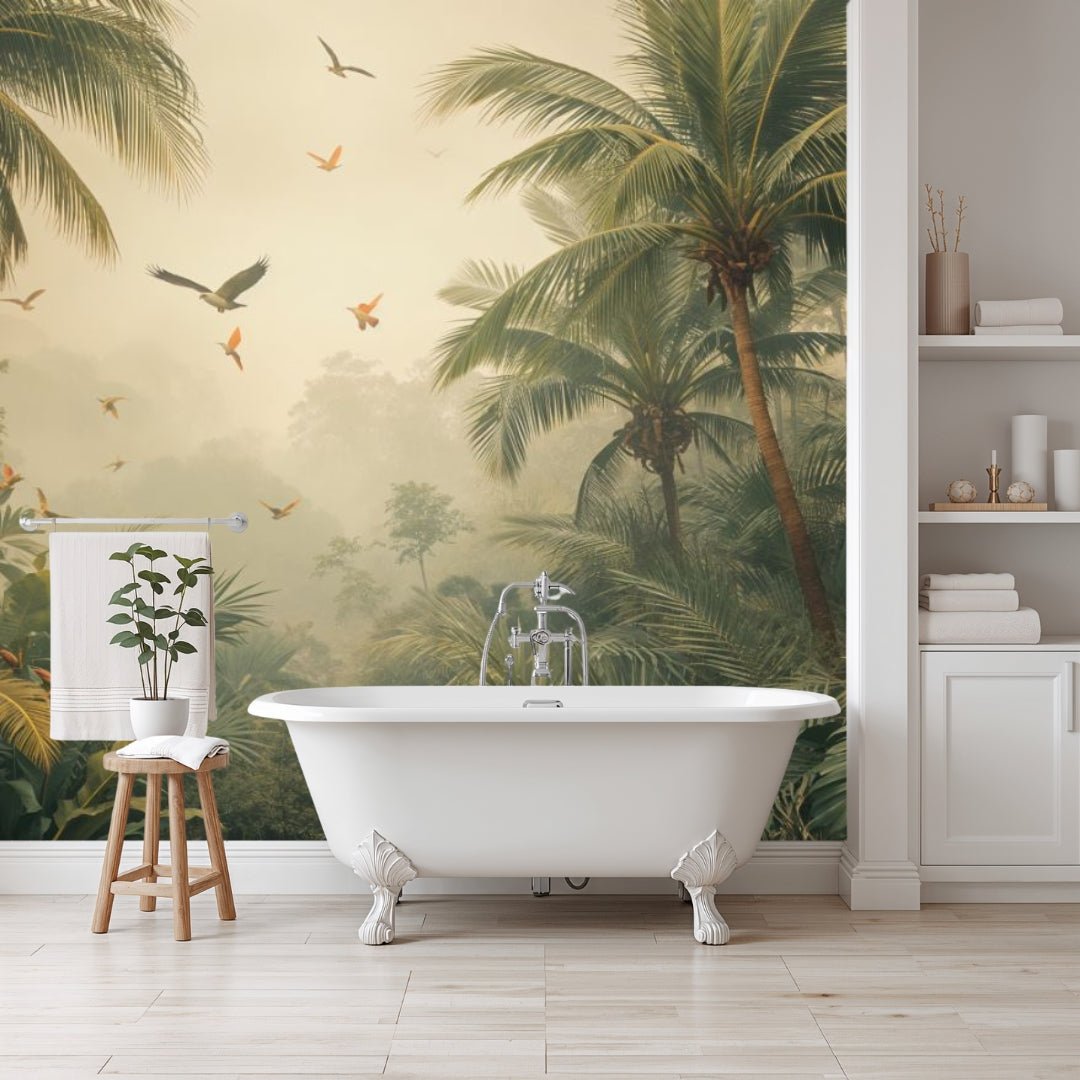 Misty Jungle - Vintage Forest Accent Wall Mural Wallpaper - Recoat