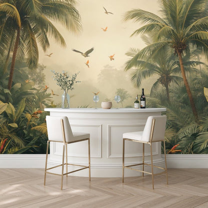 Misty Jungle - Vintage Forest Accent Wall Mural Wallpaper - Recoat