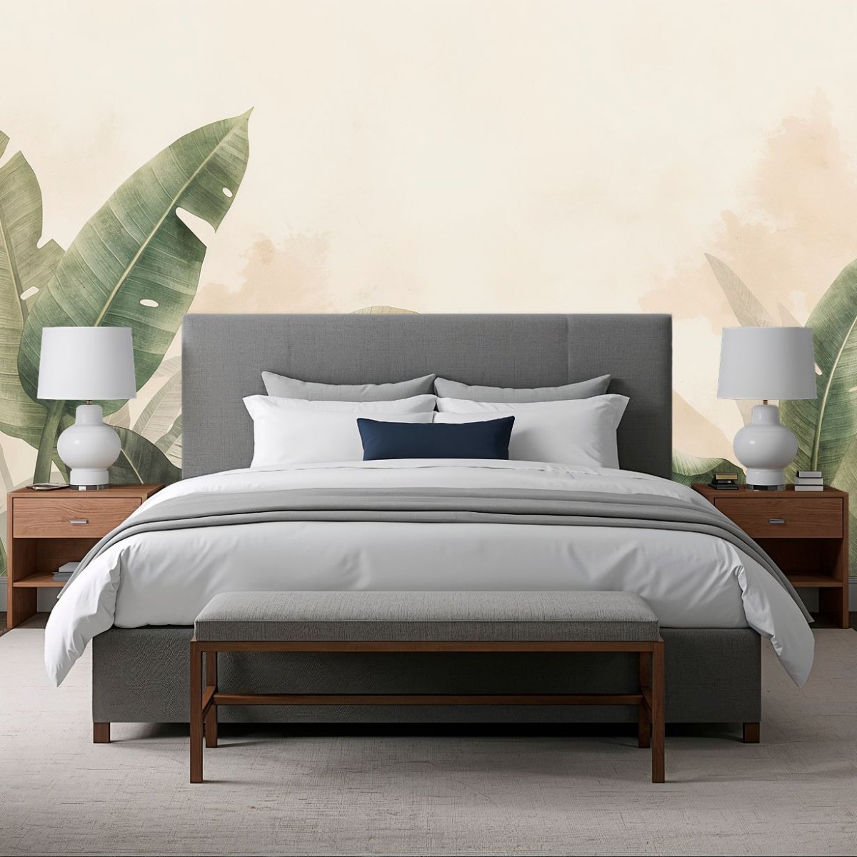 Misty Tropics - Soft Banana Leaf Accent Wall Mural Wallpaper - Recoat