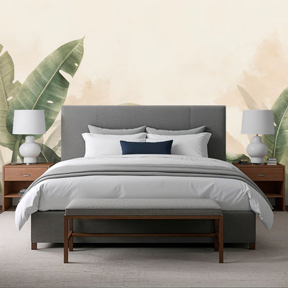 Misty Tropics - Soft Banana Leaf Accent Wall Mural Wallpaper - Recoat